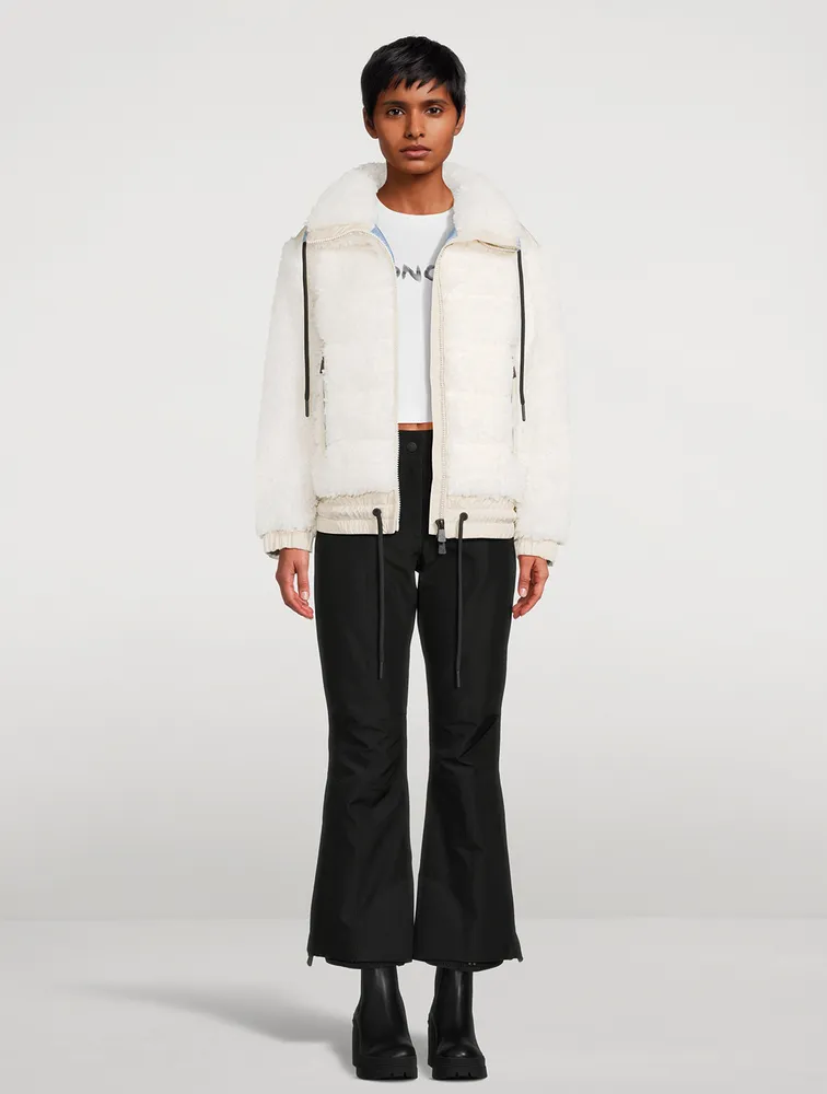 Teddy Down Zip-Front Sweatshirt