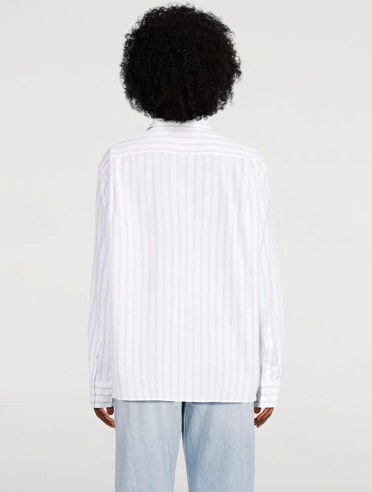 Cotton Long-Sleeve Shirt Striped Print