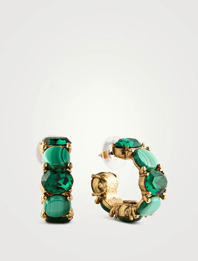 Malachite Hoop Earrings