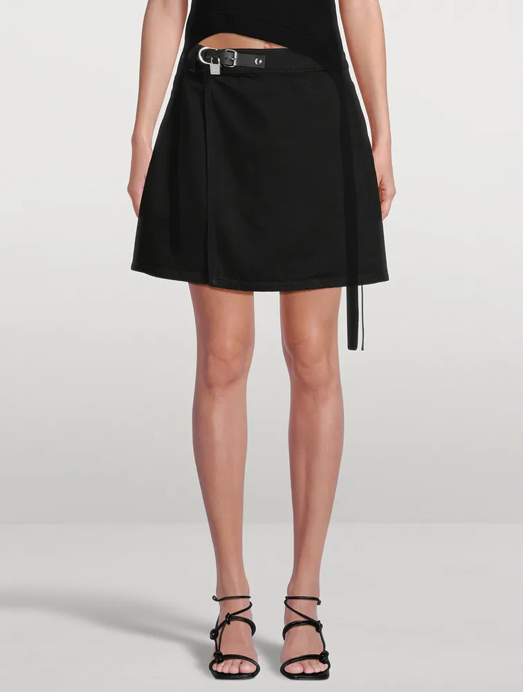 Padlock Denim Mini Skirt
