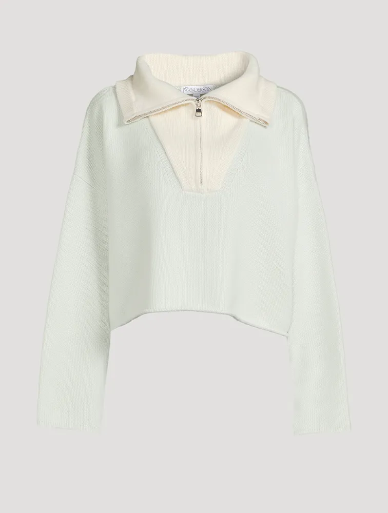 Cropped Funnelneck Sweater