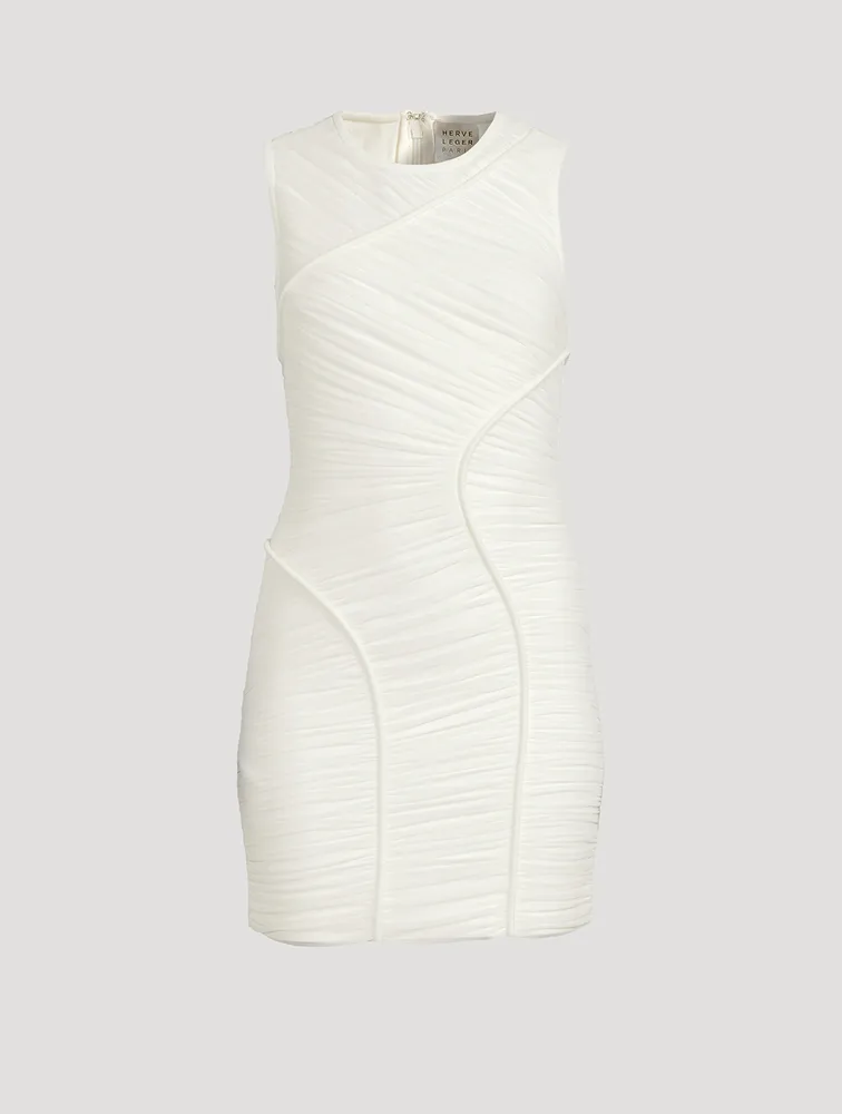 Ruched Mesh Mini Dress