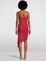 Slashed Strapless Mini Dress