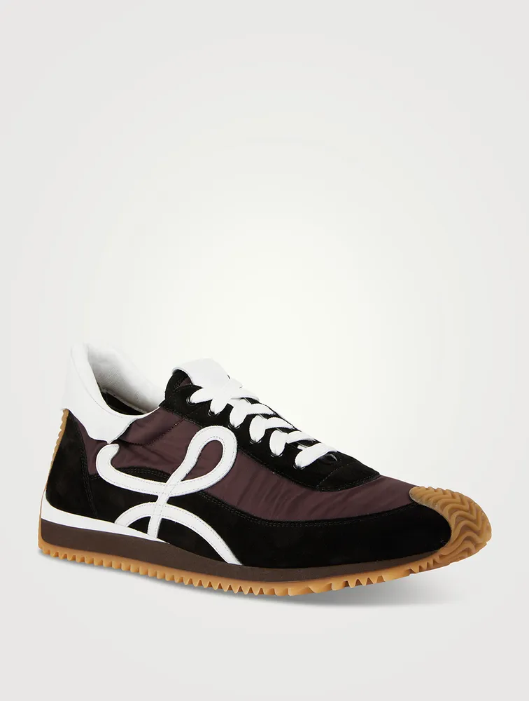 Nylon And Suede Flow Runner Sneakers