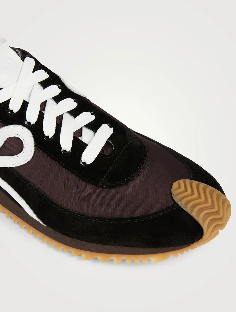 Nylon And Suede Flow Runner Sneakers