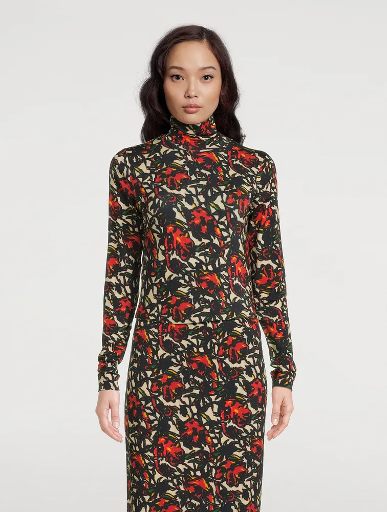 Hosk Turtleneck Floral Print