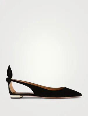 Bow Tie Suede Ballet Flats