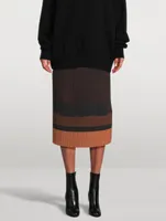 Sarbean Bis Pleated Skirt Brush-Stroke Print