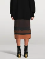 Sarbean Bis Pleated Skirt Brush-Stroke Print
