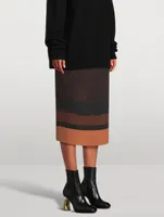 Sarbean Bis Pleated Skirt Brush-Stroke Print
