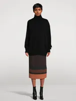 Sarbean Bis Pleated Skirt Brush-Stroke Print