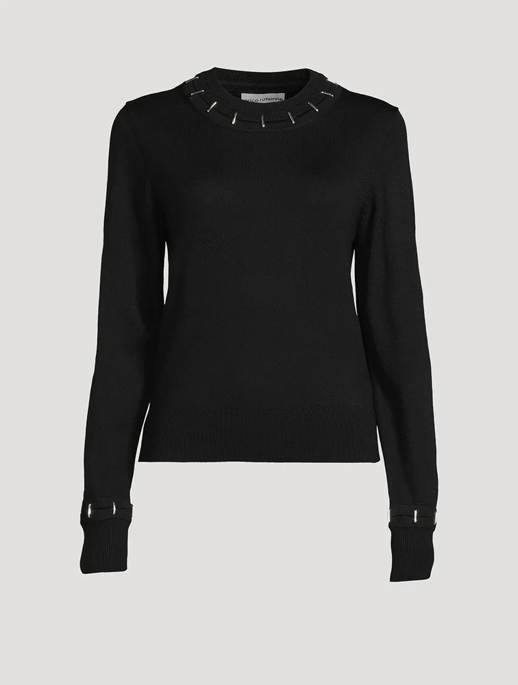 Stapled Wool And Silk Sweater