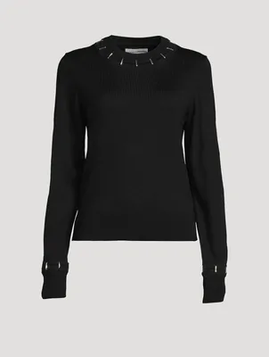 Stapled Wool And Silk Sweater