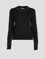 Stapled Wool And Silk Sweater