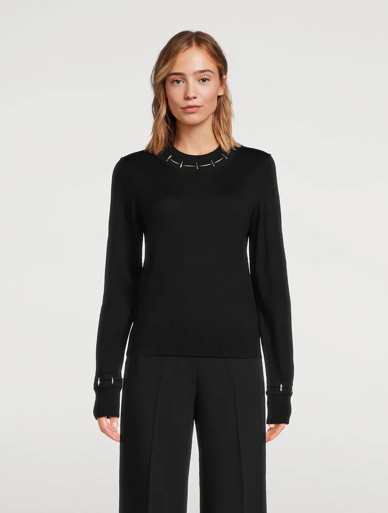 Stapled Wool And Silk Sweater
