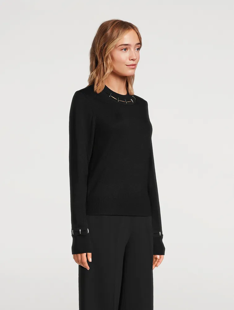 Stapled Wool And Silk Sweater