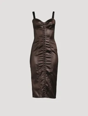 Laminated Corset Midi Dress