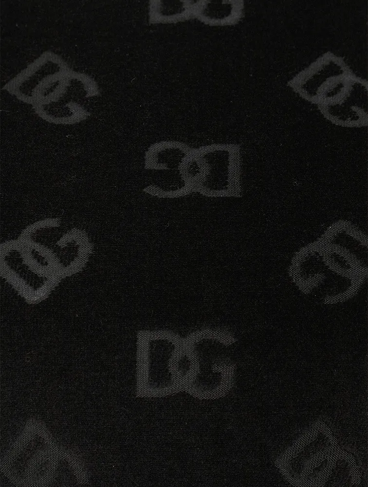 Flocked Jersey Cropped T-Shirt