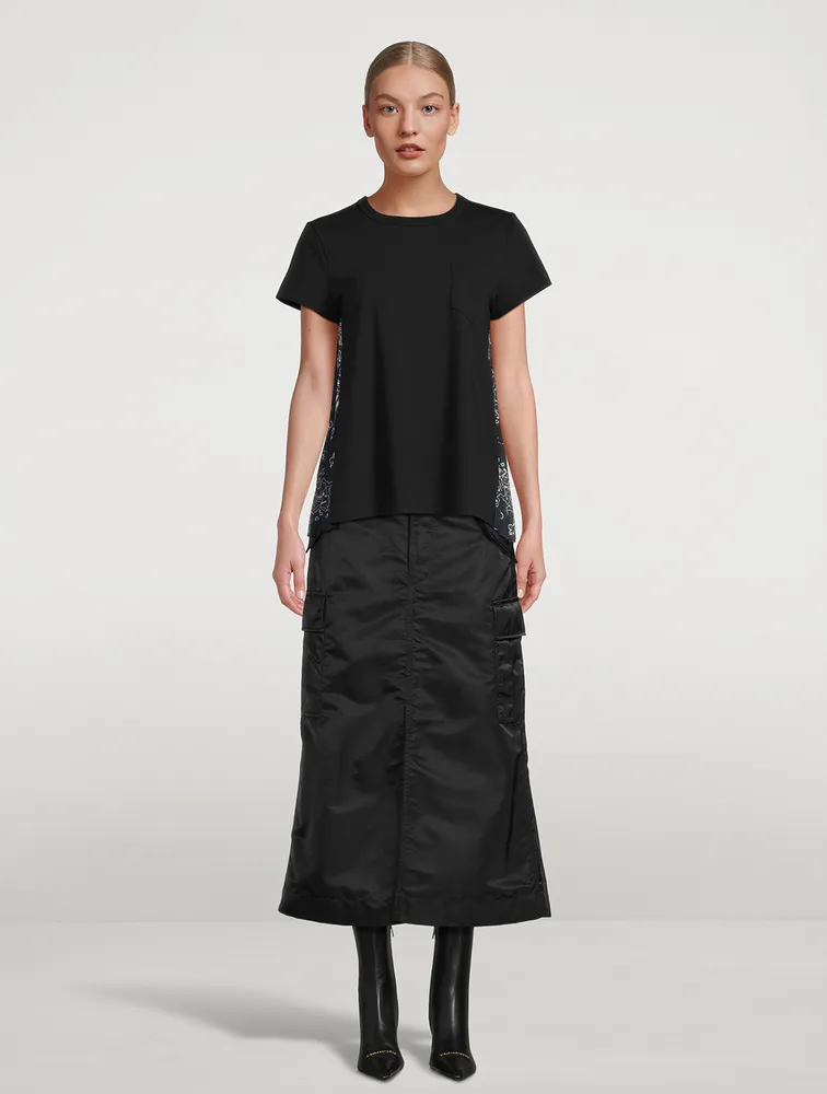 Cotton T-Shirt With Satin Back