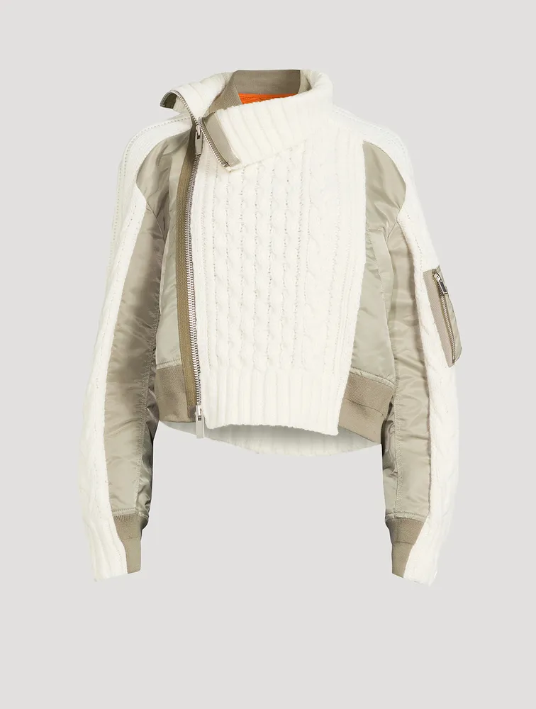 Nylon Twill Knit Cardigan