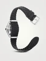 No. 002 Stainless Steel Braided Leather Strap Watch
