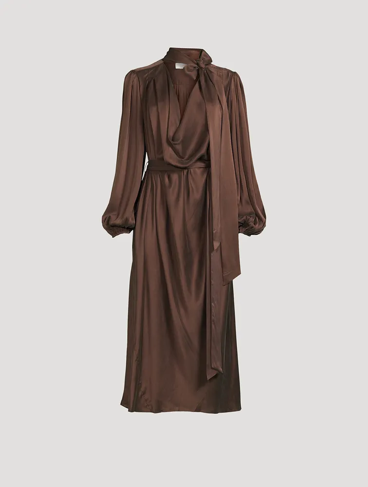 Silk Billow Midi Dress