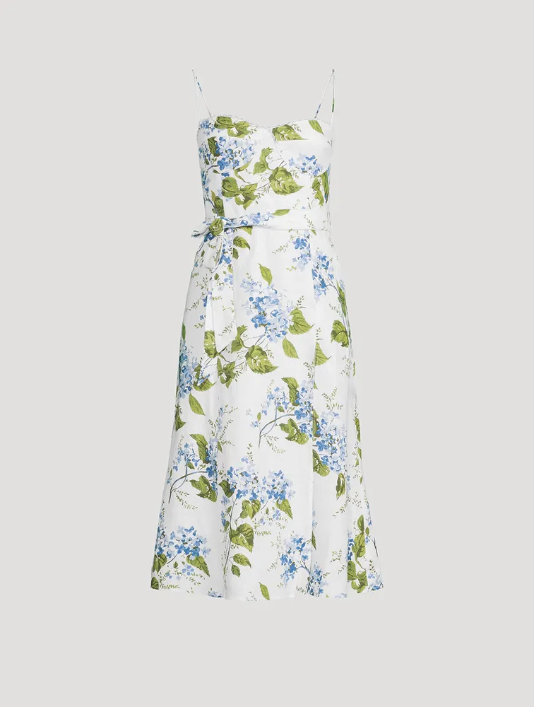 Kieryn Linen Midi Dress Floral Print