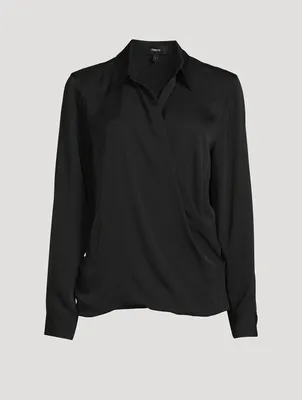Silk Georgette Wrap Blouse