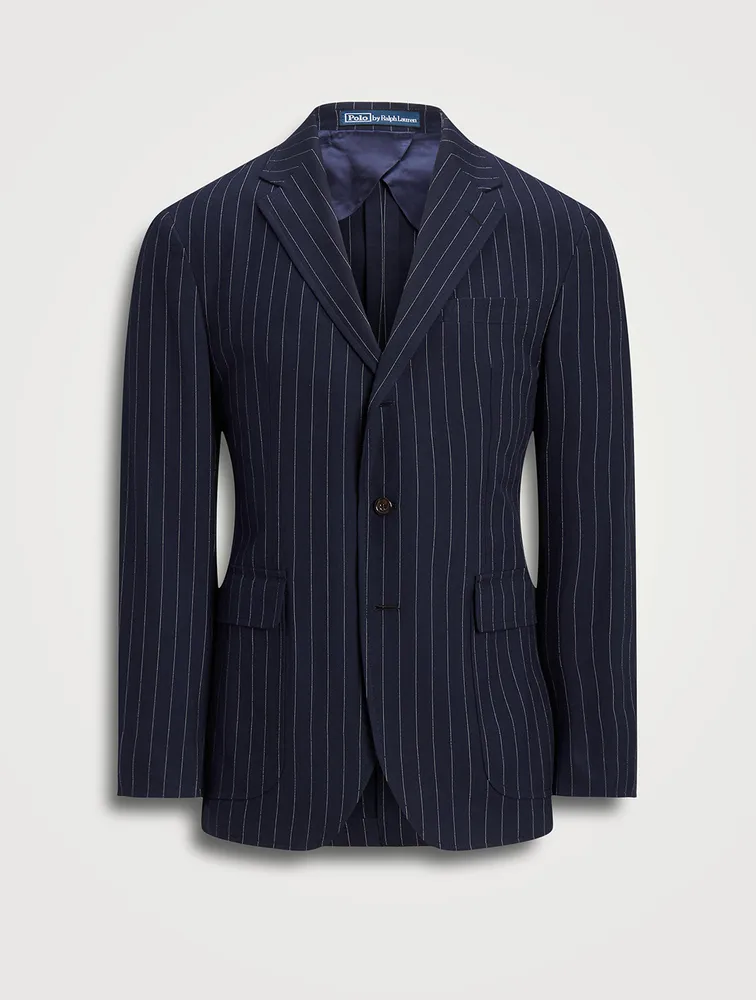Soft Pinstriped Suit Jacket