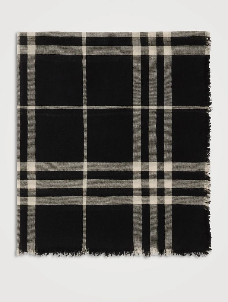 Check Wool Scarf