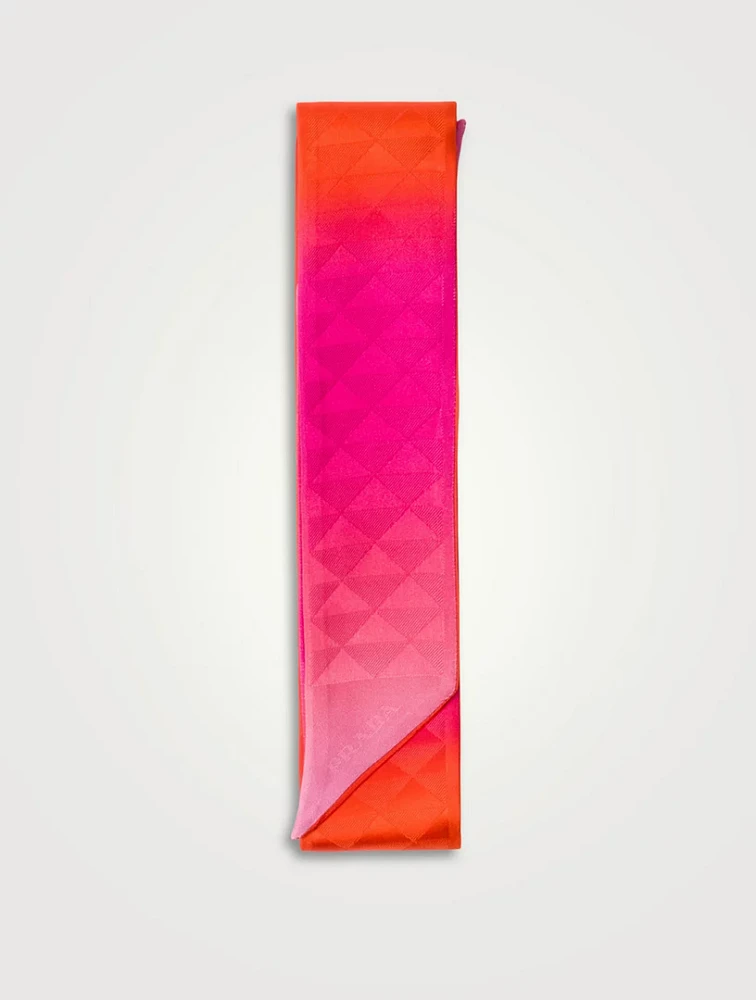 Printed Silk Twill Skinny Scarf