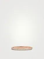 Sculpted Cable Bangle Bracelet 18k Rose Gold With Diamonds