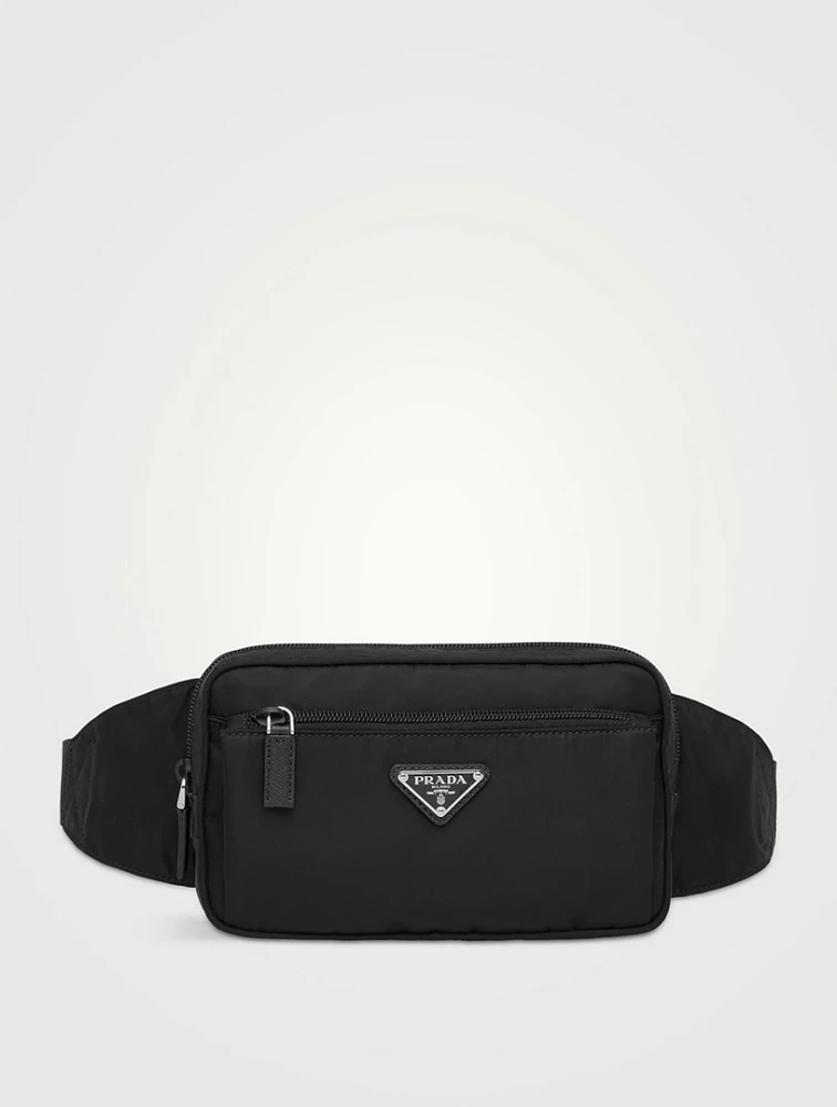 Re-nylon And Saffiano Leather Belt Bag