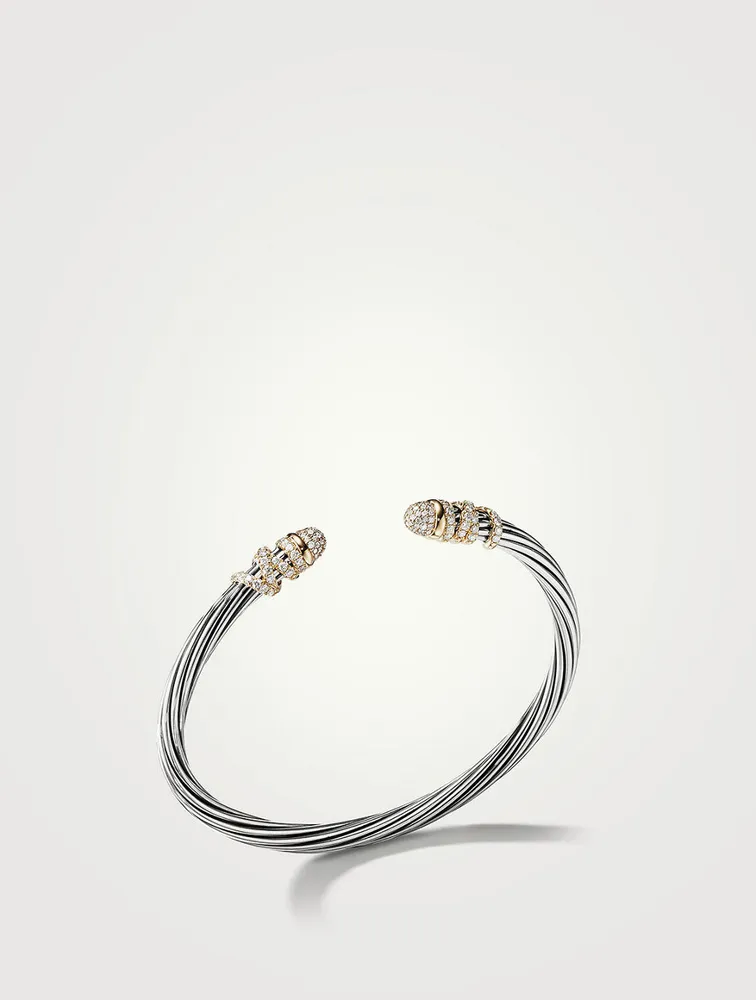 Helena Bracelet Sterling Silver With 18k Yellow Gold And Pavé Diamonds