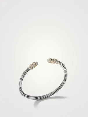 Helena Bracelet Sterling Silver With 18k Yellow Gold And Pavé Diamonds