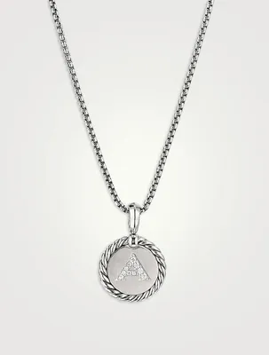 A Initial Charm In Sterling Silver With Pavé Diamonds