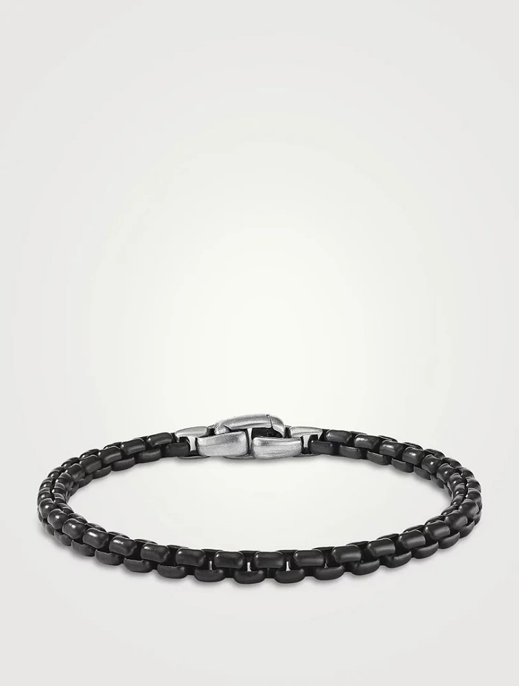 Box Chain Bracelet Darkened Stainless Steel, 5mm