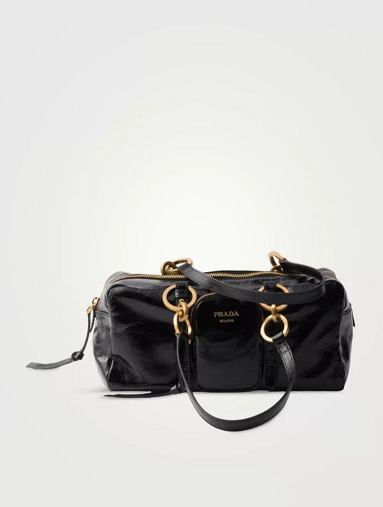Prada Dangle Medium Leather Top-handle Bag