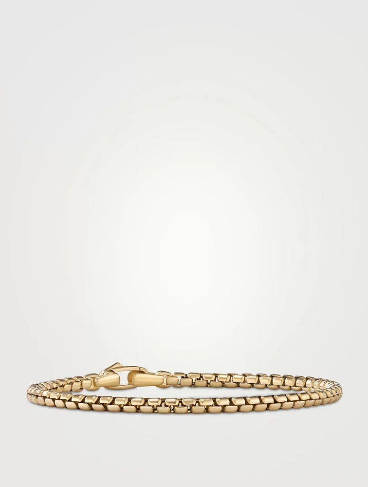 Box Chain Bracelet 18k Yellow Gold, 3.4mm