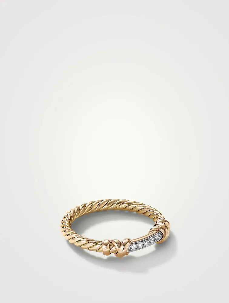 Petite Helena Wrap Ring 18k Yellow Gold With Pavé Diamonds