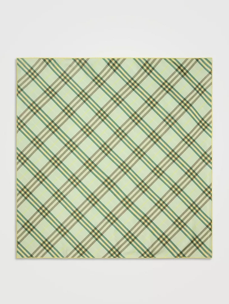 Check Silk Scarf