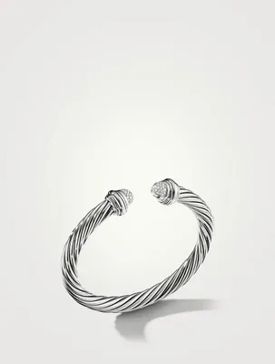 Cable Classics Bracelet Sterling Silver With Pavé Diamond Domes