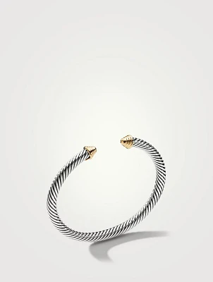 Cable Classics Bracelet Sterling Silver With 14k Yellow Gold Domes