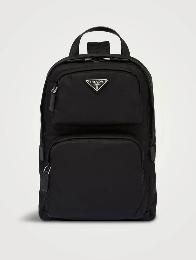 Re-nylon And Saffiano Leather Backpack