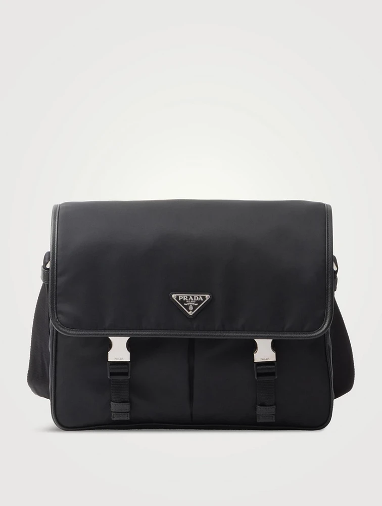 Re-nylon And Saffiano Leather Shoulder Bag