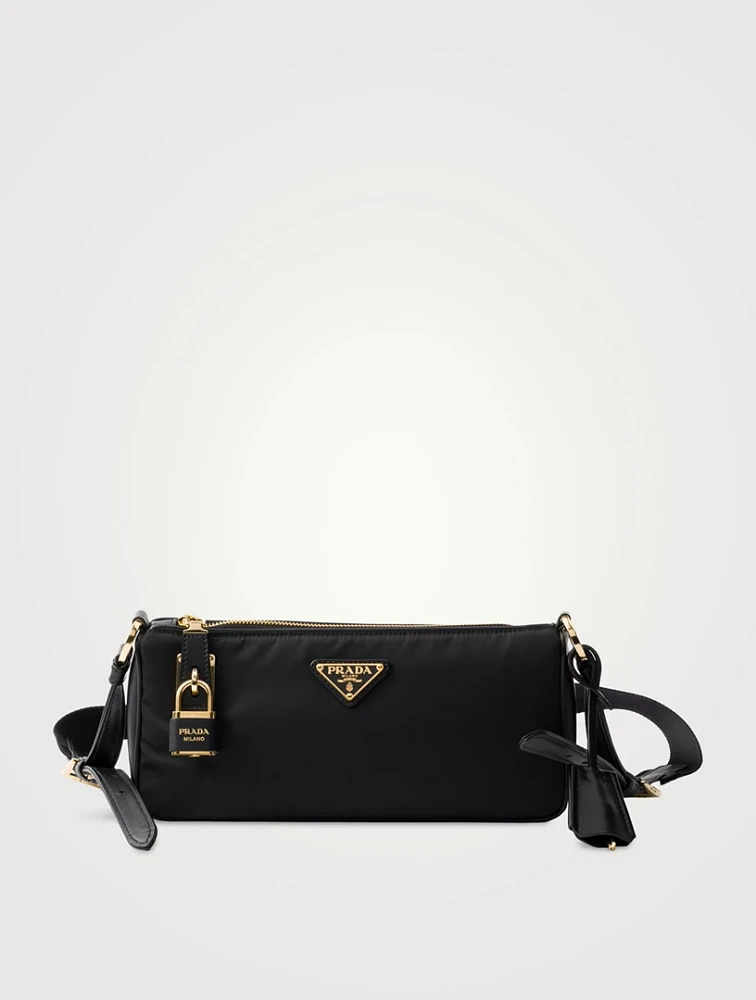 Small Re-nylon And Leather Shoulder Bag