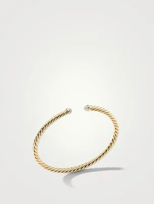Cablespira® Bracelet 18k Yellow Gold With Pavé Diamonds