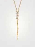 Helena Y Necklace In 18k Yellow Gold With Pavé Diamonds