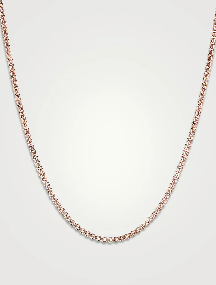 Box Chain Slider Necklace In 18k Rose Gold, 1.7mm