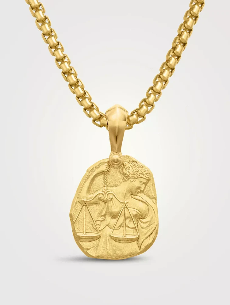 Libra Amulet In 18k Yellow Gold, 27mm